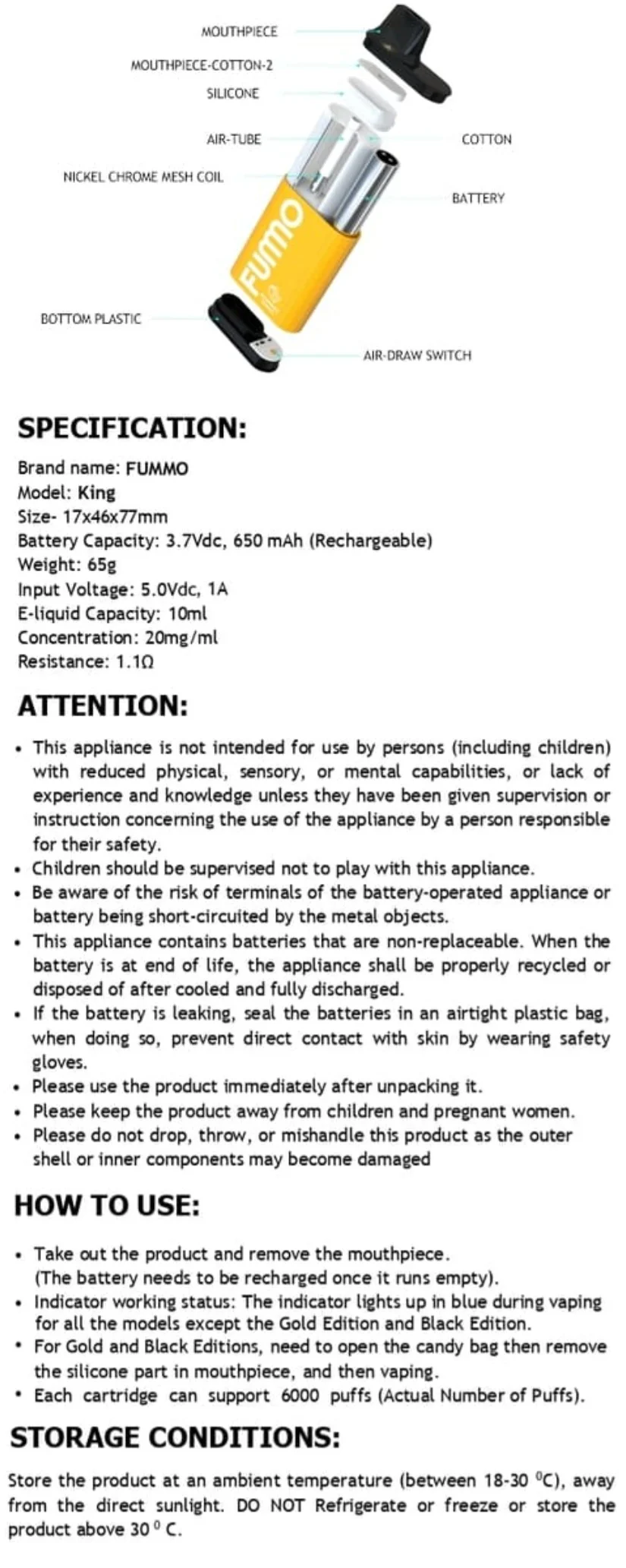How to Use Fummo King 6000 puffs