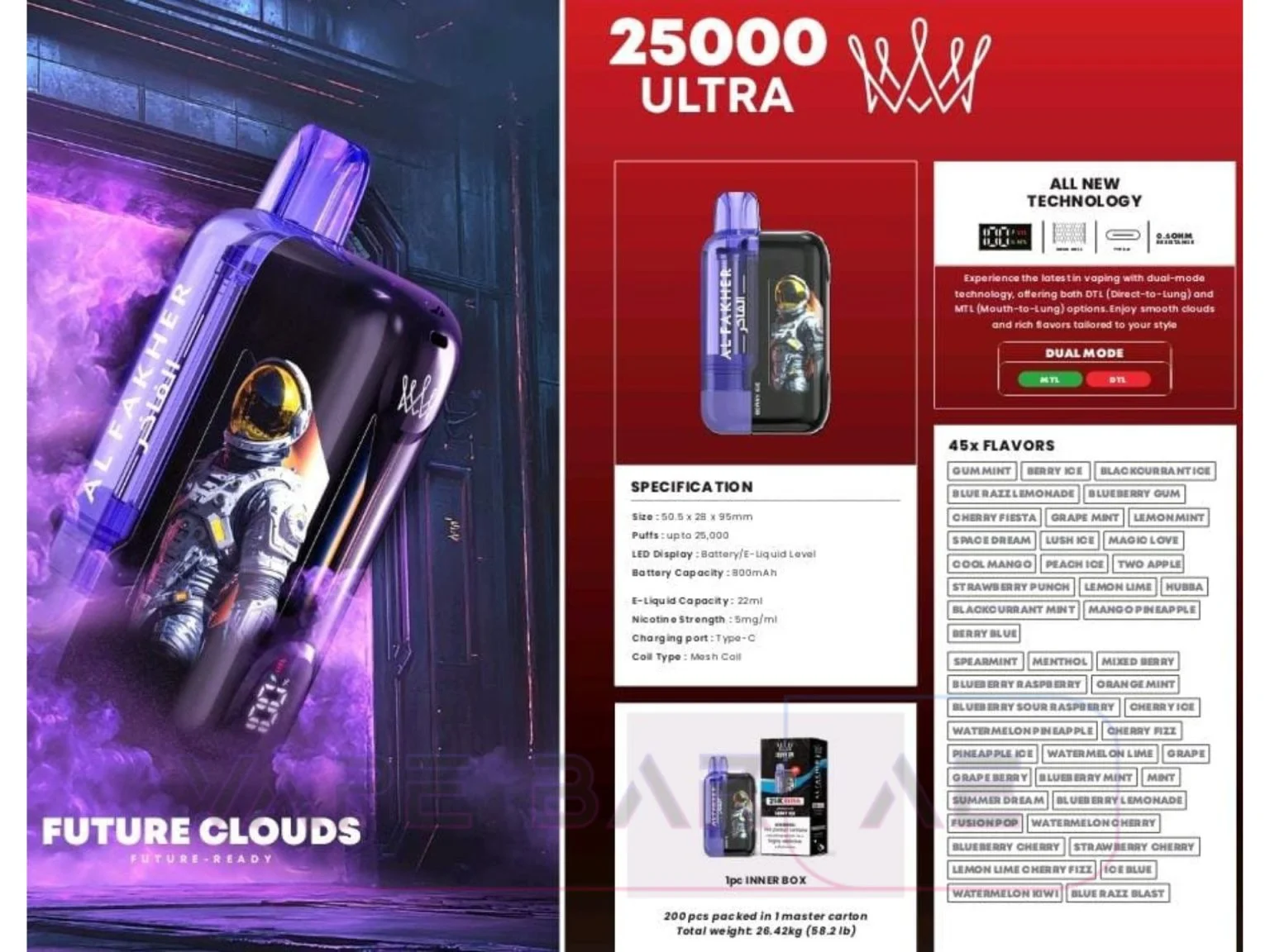 Specifications Al Fakher Ultra in Dubai