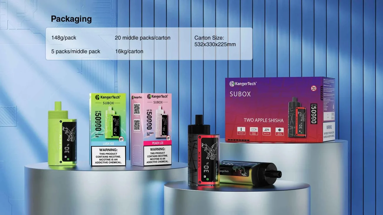 Package includes Kanger Subox 50000 Puffs