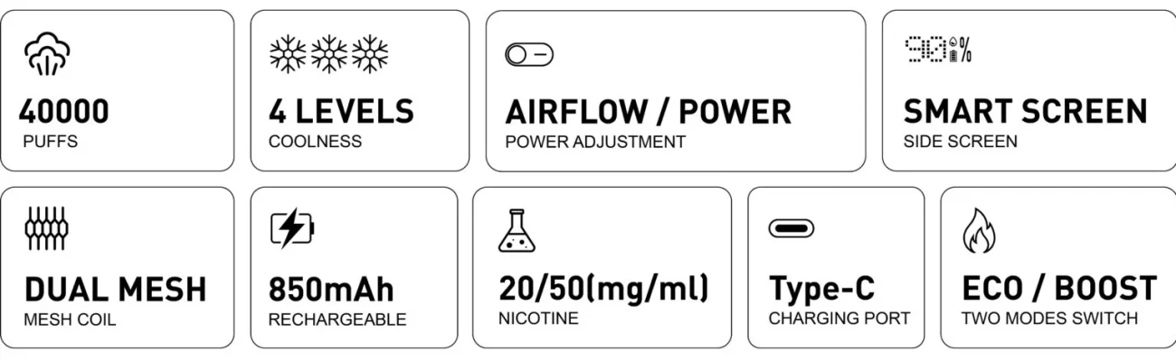 MAYICE 40000 Puffs product Specifications