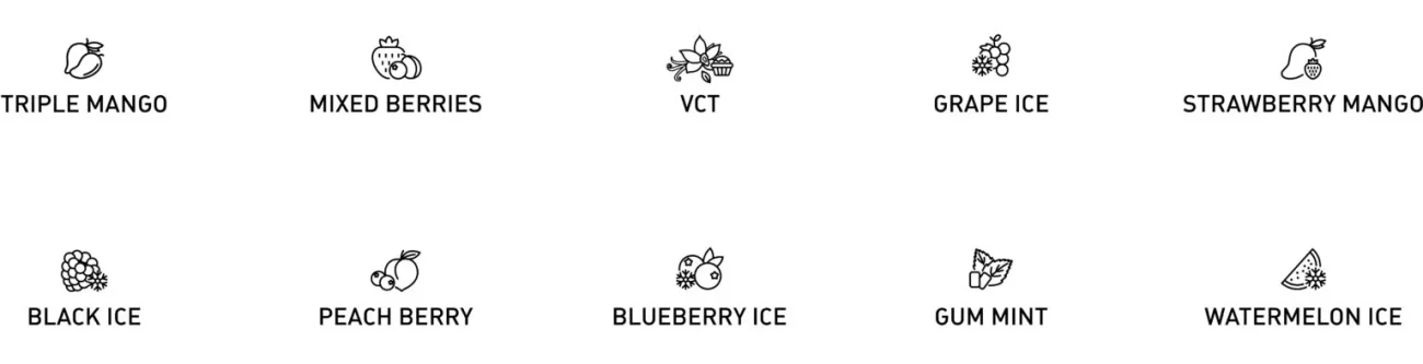 Flavor List MAYICE ZAHAB G400 40000 Puffs