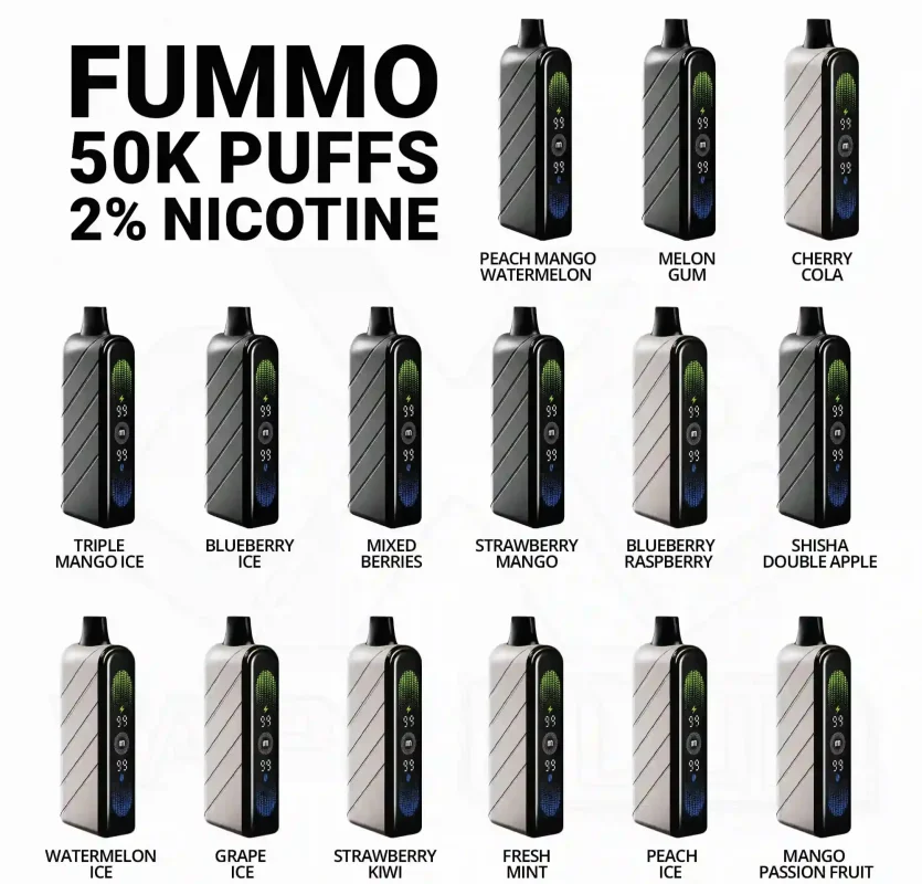 Available Flavors for FUMMO 50000 Puffs