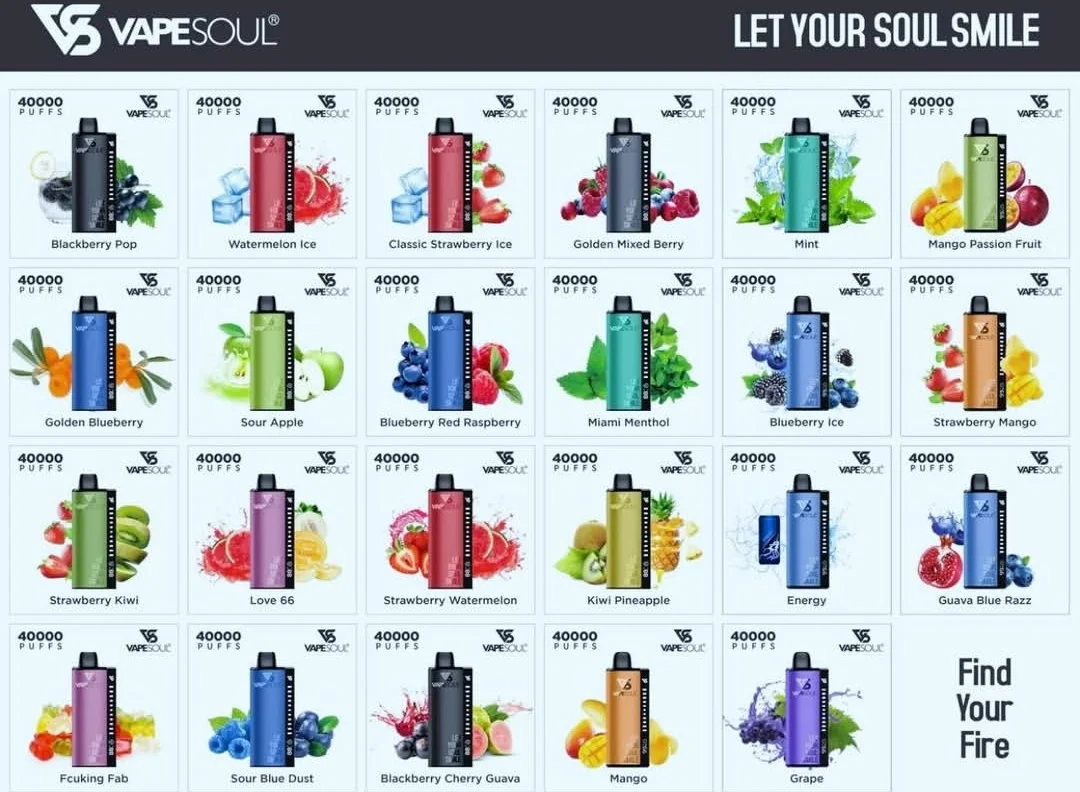 VAPESOUL 40000 Available Flavors