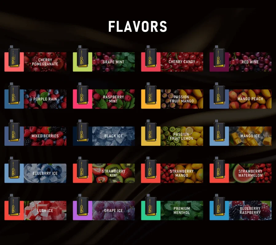 Available Flavors for BECO 12000 Puffs