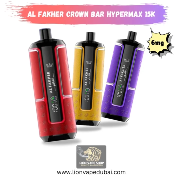 Al Fakher Crown Bar 15k Puffs 6mg Disposable Vape All Flavors in Dubai UAE