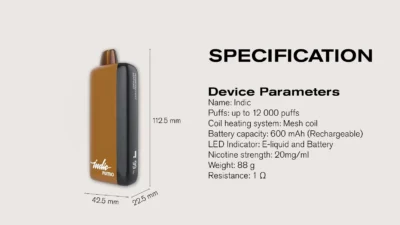 Fummo Indic 12000 Puffs Specifications