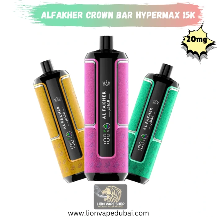 Al Fakher Crown Bar HYPERMAX 20mg 15000 Puffs Disposable Vape in Dubai