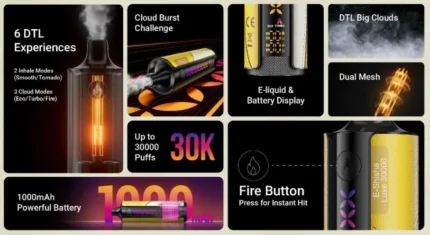 Features ELFBAR E-Shisha Luxe 30000 Puffs
