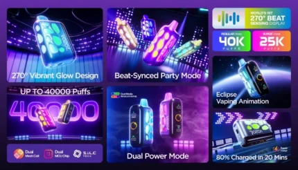 Features VOZOL Rave 40000 Puffs