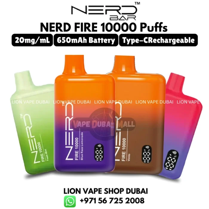 NERD Fire 10000 Puffs 20mg/mL Nicotine Vape