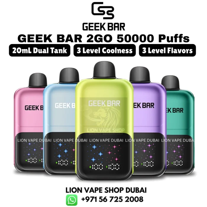 GEEK BAR 2GO 50000 Puffs 50mg Nicotine Vape in Dubai, UAE