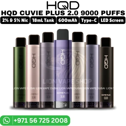 HQD CUVIE Plus 2.0 9000 Puffs 5% Nicotine Vape in Dubai UAE