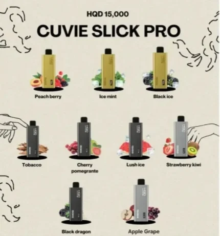Flavors Available for HQD Slick Pro 15000 in UAE