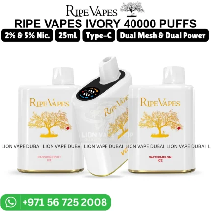 RIPE VAPES IVORY 40000 Puffs 2% Nicotine Vape in Dubai UAE