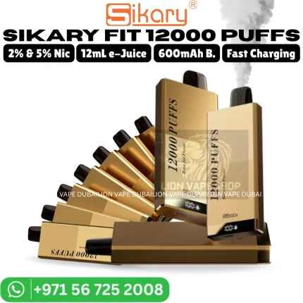 SIKARY FIT 12000 Puffs – Sleek Metallic Disposable Vape in Dubai