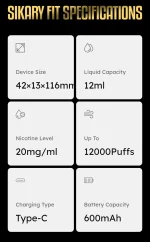 Features Sikary Fit 12000