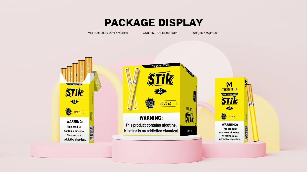 Mosmo Stik Disposable Vape Packaging info!