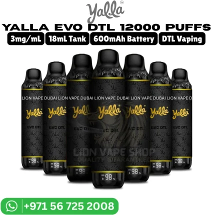 YALLA Evo DTL 12000 Puffs 3MG Nicotine Vape in Dubai UAE