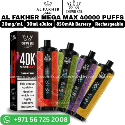 AL Fakher 40000 Puffs Crown Bar Mega Max Disposable Vape