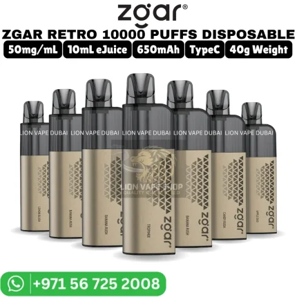 ZGAR Retro 10000 puffs 50mg Nicotine Vape in Dubai