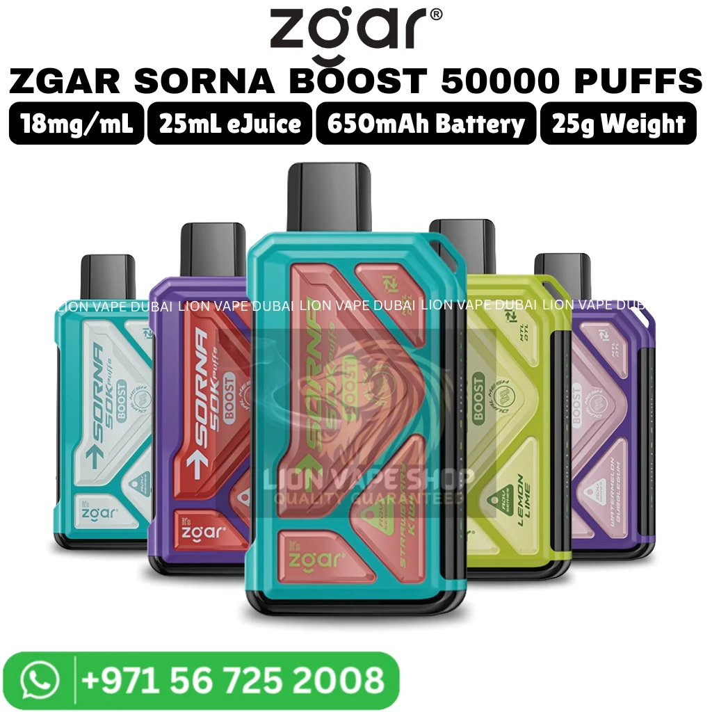 ZGAR SORNA Boost 50000 Puffs 18MG Nicotine Vape in Dubai