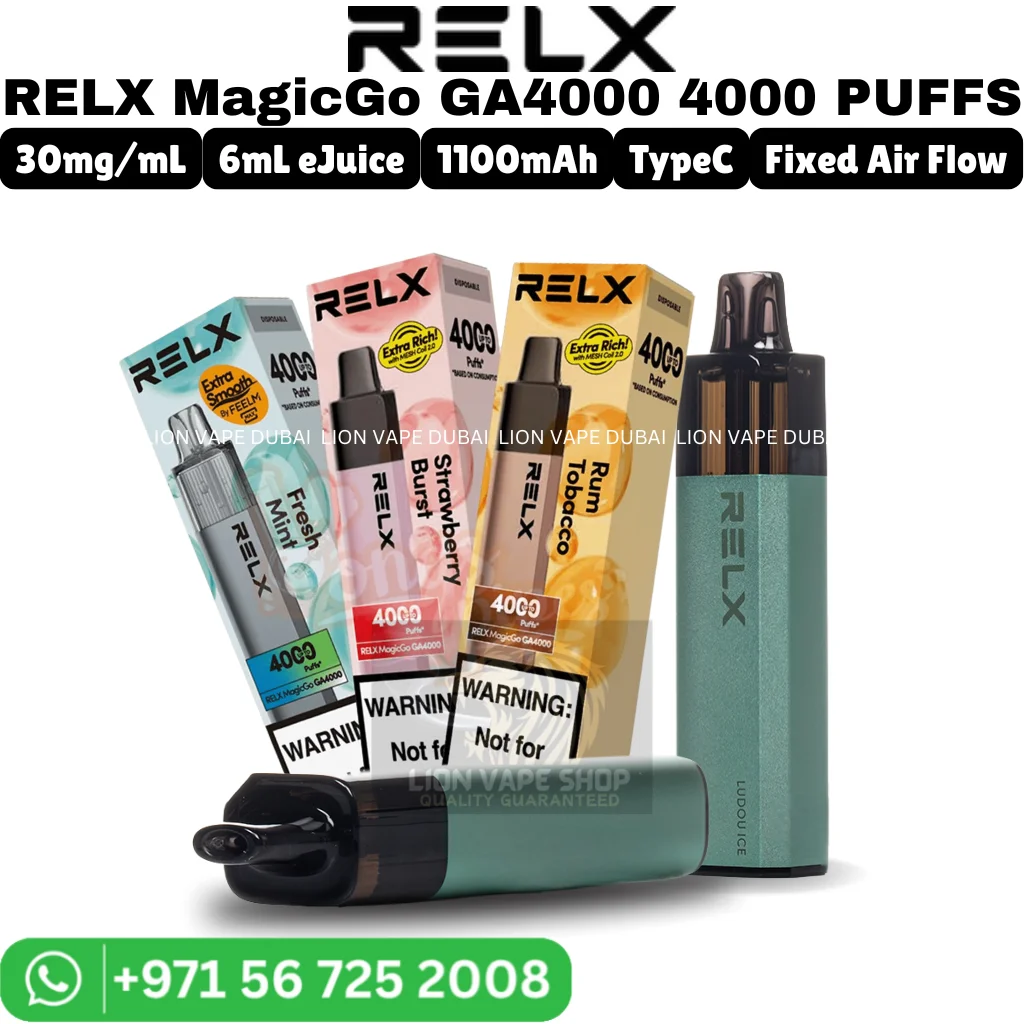 RELX MagicGo GA4000 4000 Puffs 3% Nicotine Vape in Dubai RELX MagicGo GA4000 4000 Puffs 3% Nicotine Vape in Dubai