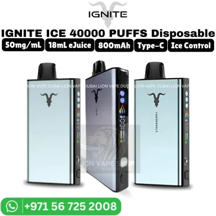 IGNITE Ice 40000 Puffs 5% Nicotine Vape in Dubai
