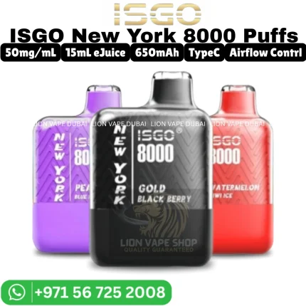 ISGO New York 8000 Puffs 5% Nicotine Vape in Dubai