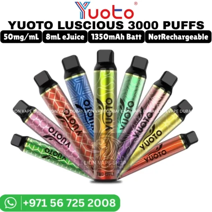YUOTO Luscious 3000 Puffs 5% Nicotine Vape in Dubai