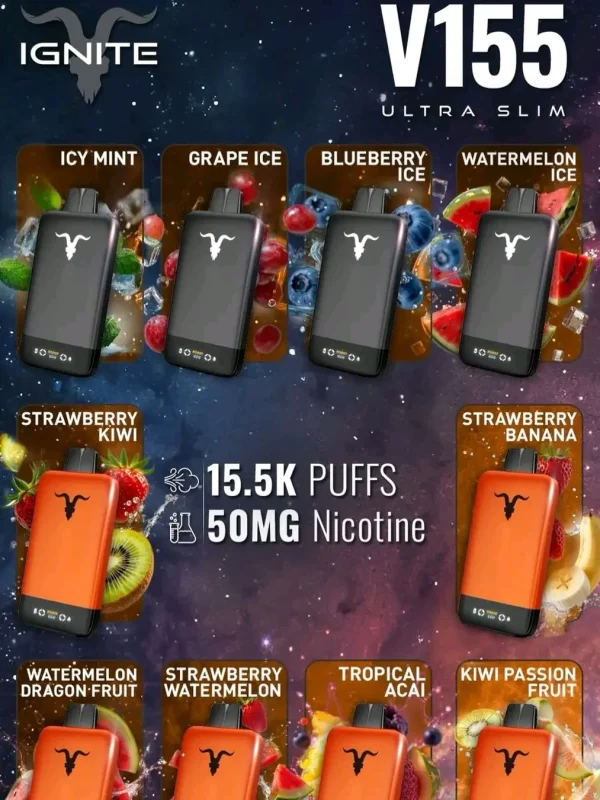 ignite vape flavors Buy Top V155 15500 Puffs 5% nicotine in Dubai How To Fix Foger MTN OPS Ignite Energy Iced Mango Resistance:PnP R1 (0.8ohm)