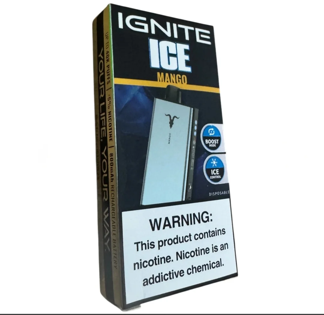 ignite vape price Ice 40000 Puffs 5% nicotine in Dubai| Best electronic cigar Flavors:Grape Ice Apple Fritter CBD Live