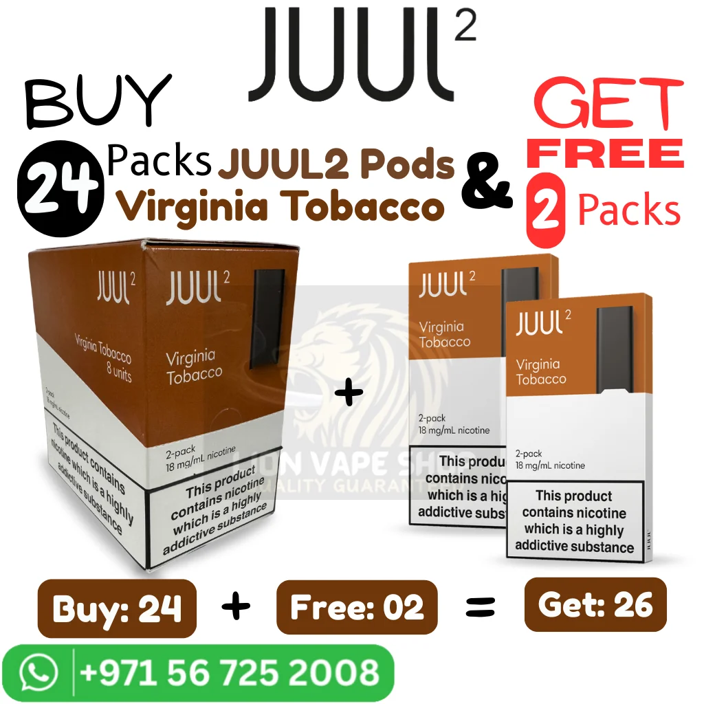 Original Juul 2 Virginia Tobacco Offer in Dubai Buy 24 Packs & Get 2 Packs Free