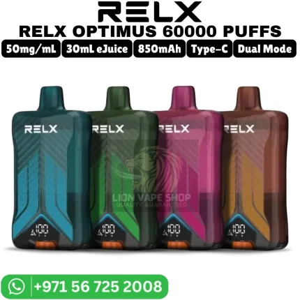 RELX Optimus 60000 Puffs 5% Nicotine Disposable Vape in Dubai
