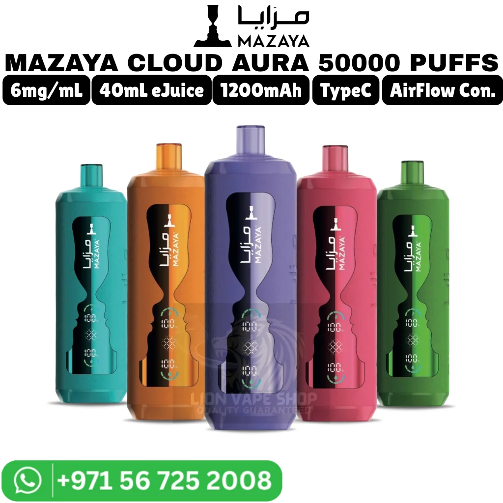 MAZAYA Cloud 50000 Puffs Aura 6mg Nicotine Disposable Vape in Dubai MAZAYA Cloud 50000 Puffs Aura 6mg Nicotine Disposable Vape in Dubai