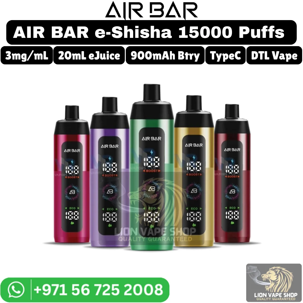 AIRBAR E shisha 15000 puffs 3mg nicotine Vape in Dubai