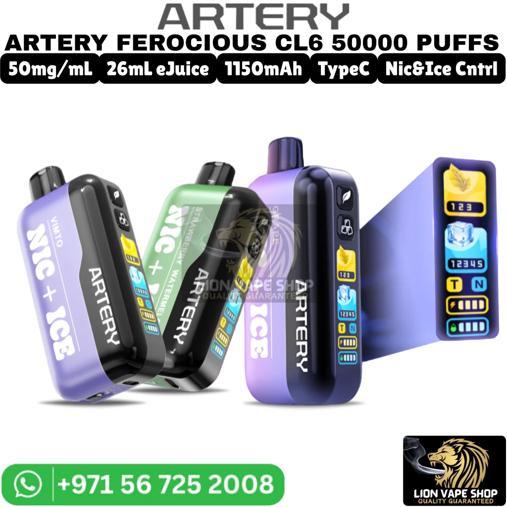 ARTERY Ferocious 50000 Puffs CL6 NIC-ICE Edition in Dubai