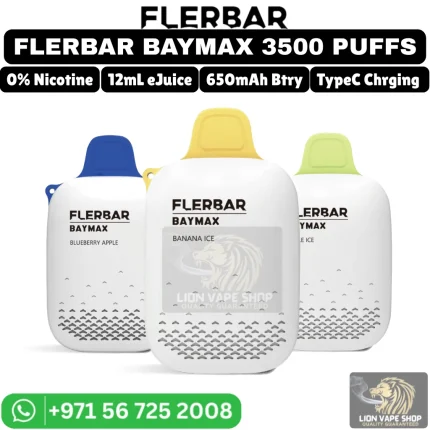 FLERBAR Baymax 3500 puffs Zero Nicotine Disposable vape in Dubai