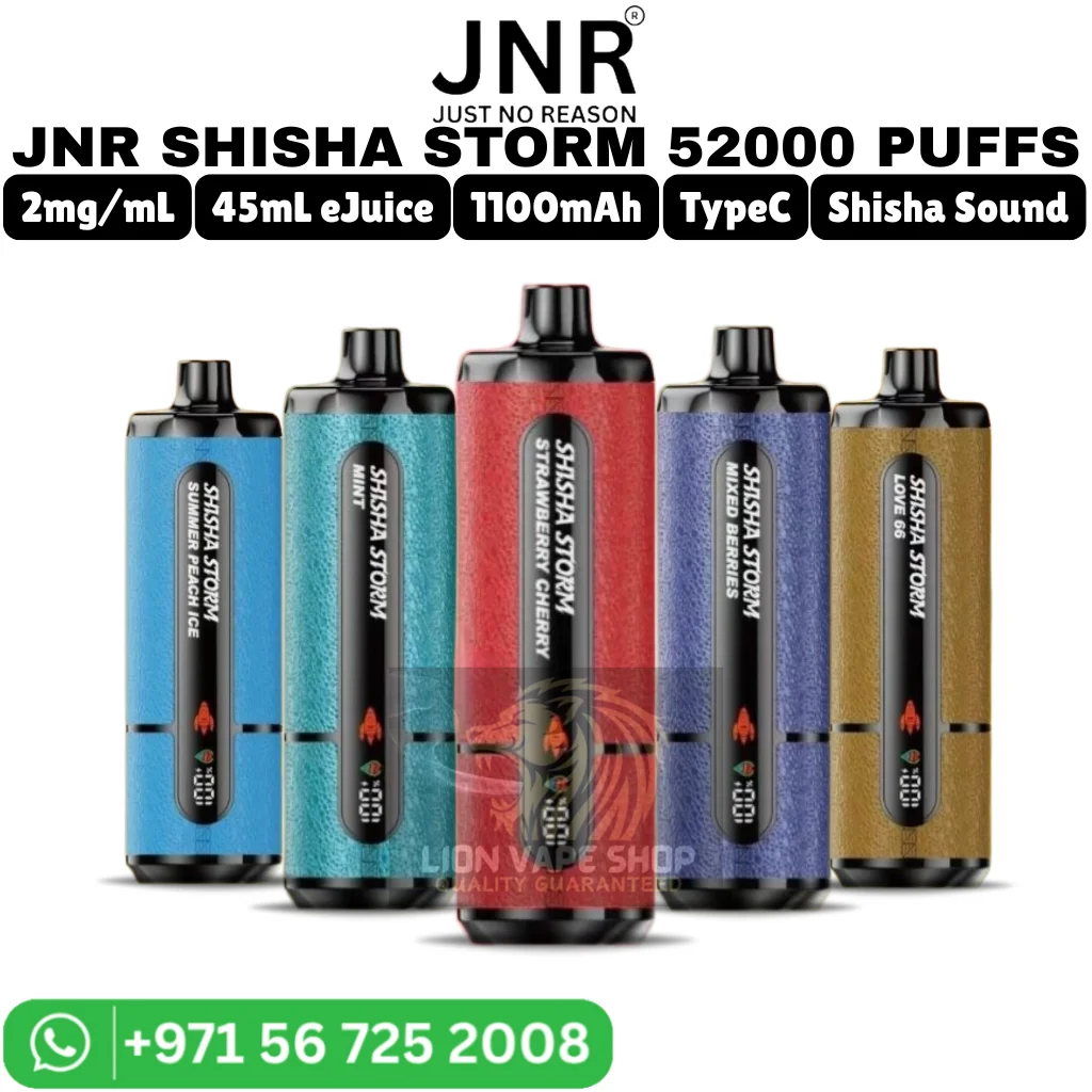 JNR Shisha Storm 52000 Puffs 2mg Nicotine Vape in Dubai
