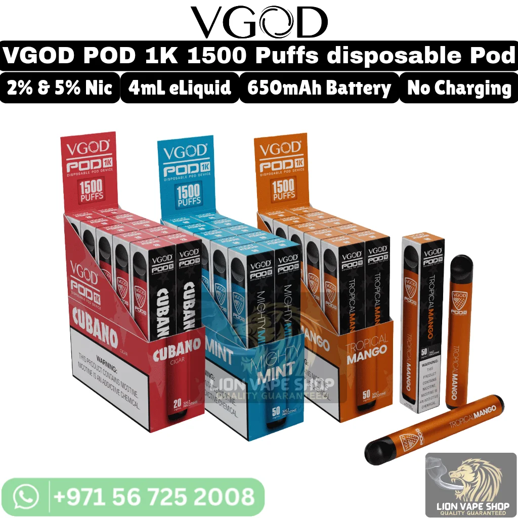 Buy VGOD Pod 1k 1500 Puffs Disposable Device in Dubai VGOD Pod 1k 1500 Puffs Disposable Device in Dubai