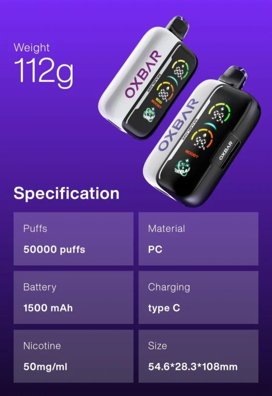 OXBAR Maglink 50000 Specs