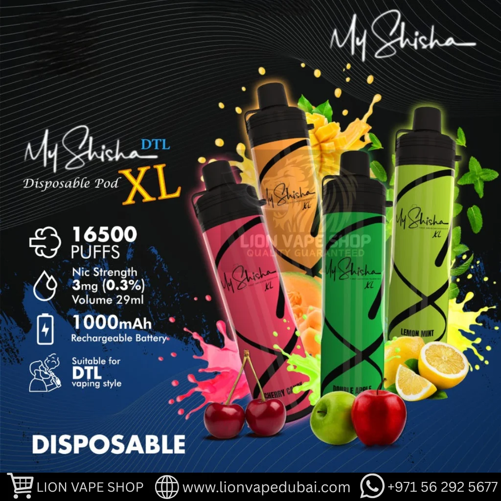 Buy MY SHISHA XL 16500 Puffs 3MG Nicotine DTL Disposable in Dubai & UAE