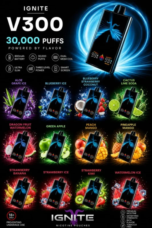 Flavor list of IGNITE V300 30k Puffs