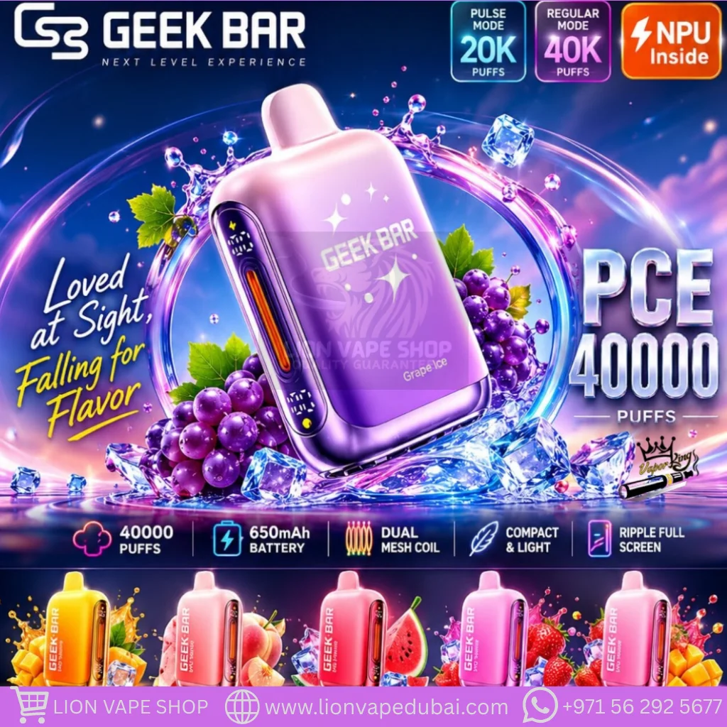 Shop GEEK BAR PCE 40000 Puffs 50mg Disposable Vape in Dubai & UAE