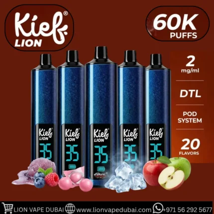 Buy KIEF LION 60K Puffs 2mg Disposable DTL Vape in Dubai & UAE
