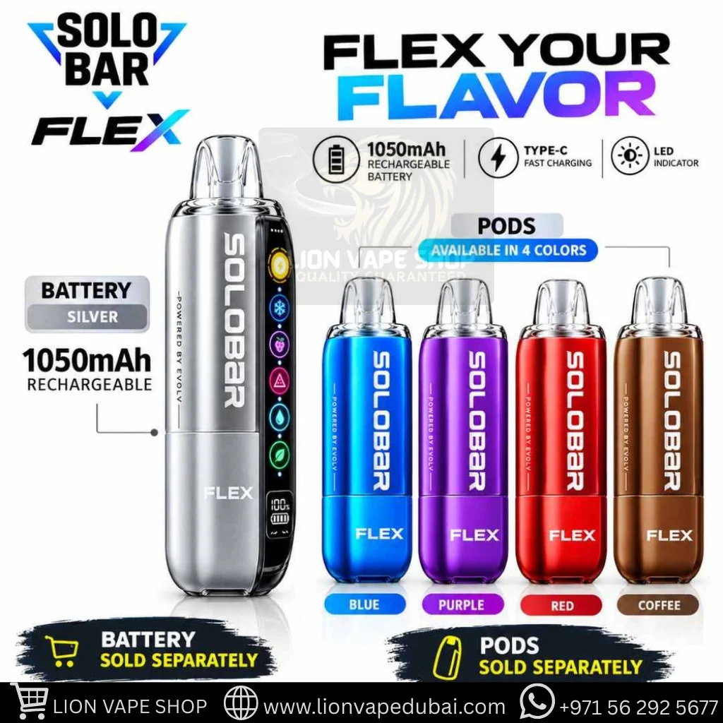 Buy SOLOBAR FLEX 55000 Puffs Disposable Pod & Battery in Dubai